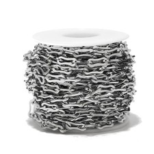 2meters Stainless Steel 6mm width Flat Link Chains for Necklace Bracelet Making