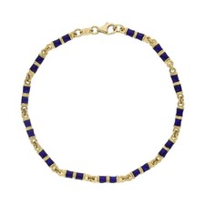 Goldarmband 750 Damen Herren Emaille blau Second Hand 25326006 wie Neu 21 cm