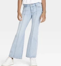 Art Class Jeans Girls Sz 5 Flare Light Wash Denim New