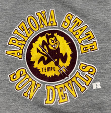 Arizona State Sun Devils Russell Athletic Graphic Print Sweatshirt Mens L Gray