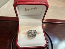 Lunns 18ct White Gold And Diamond Bubble Style Ring