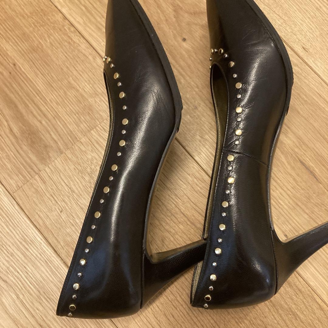 Autentiche decolte Yves Saint Laurent tacco alto nero oro taglia 35 5 donna