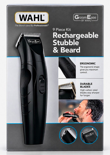 Wahl GroomEase Rechargeable Cordless Beard Trimmer Kit Black 0.5-12mm