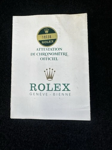 Rolex Certificate Punched Paper Guarantee Garantie Vintage Original Model 18038