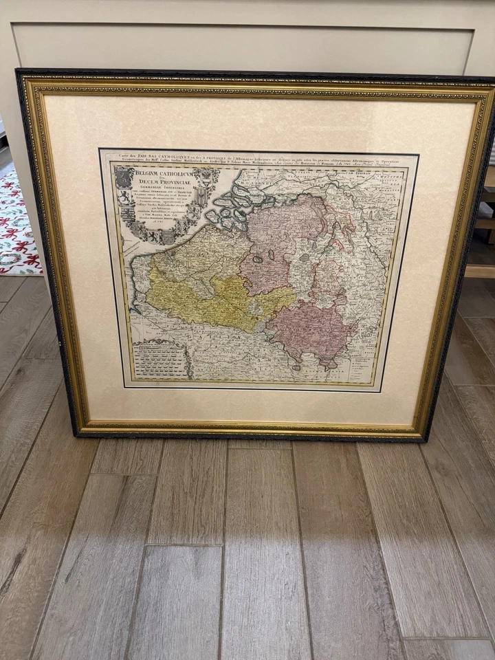 1747 Map of Belgium Catholicum seu Decem provinciae Germaniae by Homann Heirs - Image 2 of 4