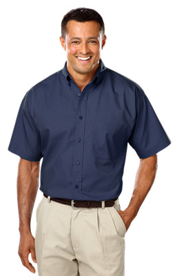 Blue Generation BG7266S Men's Matching Buttons Superblend Poplin Shirt