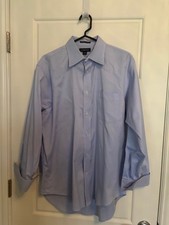 Lands End Men's French Cuff Blue Dress Shirt, 16/32 - SALE! Great deal!