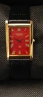 Vintage Seiko Slim Quartz Japan Made Red Dial Gold Plated Men's Wrist Watch
