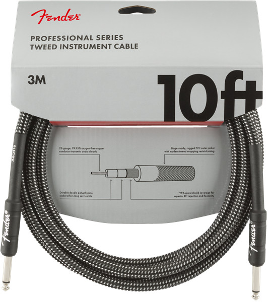 Genuine Fender Professional Series GuitarInstrument Cable GRAY TWEED - 10 ft 3590₽