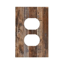 Decorative Outlet Covers Vintage Brown Wood Plank Texture 1 Gang Duplex Light...