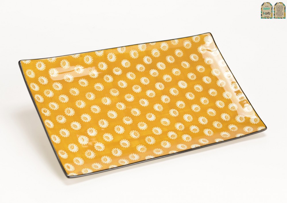 Amadeus - Plat rectangulaire Imany - 32 cm - Jaune - Image 2