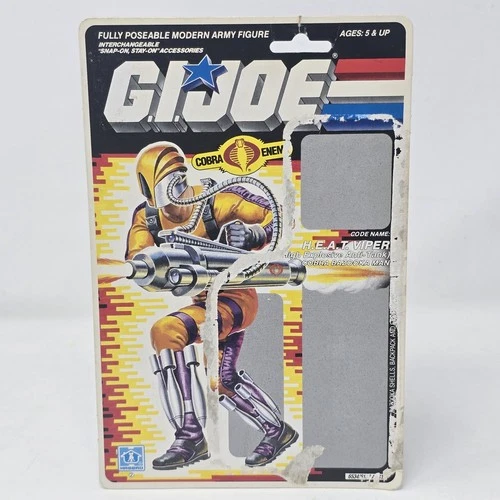 H.E.A.T. Viper 1989 G.I. Joe Full File Card Back Uncut Hasbro Vintage