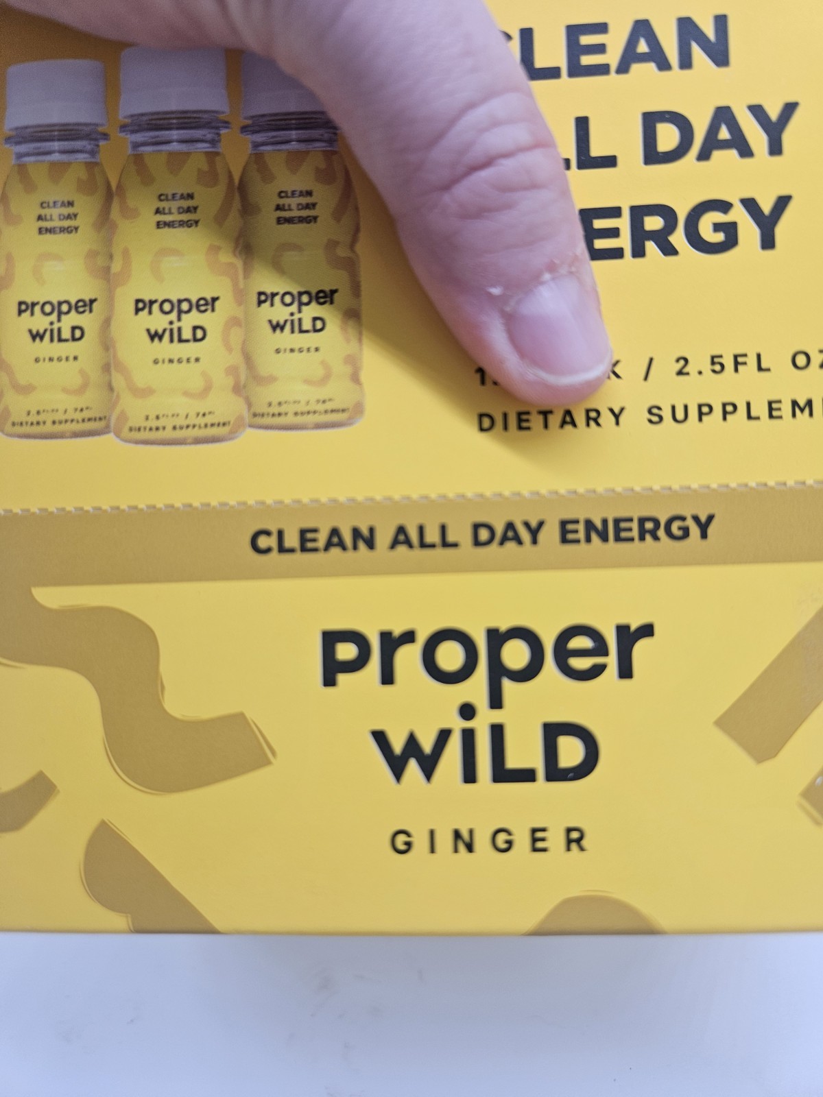 Box of 12 Proper Wild Vegan Energy Shots Ginger 2.5oz Exp 11/2026 