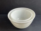 Vtg PYREX True Opal White Milk Glass Mixing Bowl 401 402 Set Of 2 Unmarked