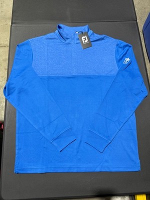 NWT MEN'S FOOTJOY HEATHER YOKE 1/2 ZIP PULLOVER, SIZE: L, COLOR: ROYAL (M11.13)