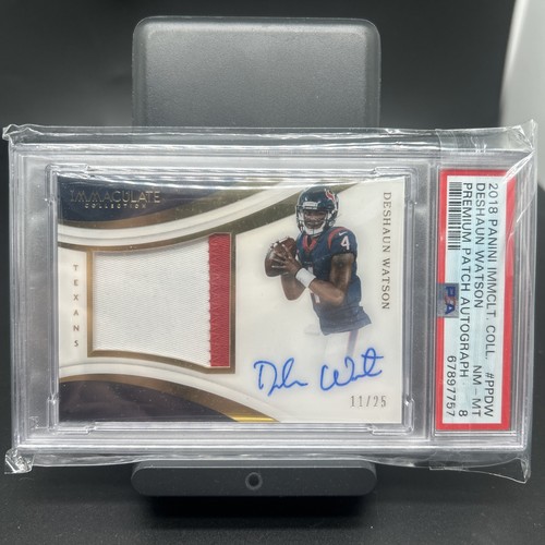 Deshaun Watson 2018 Panini Immaculate Premium Patch Auto /25 PSA 8 Texans Browns