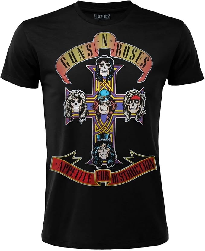 GUNS N' ROSES T-Shirt Shirt SCHWARZ Appetite for Destruc Hard Rock Music