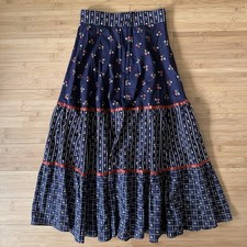 Vintage 70's Jessica's GUNNIES Skirt Sz 7 Floral Prairie Cottage Core Tiered USA