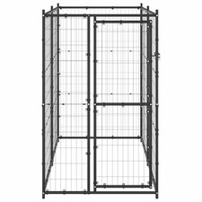 Outdoor Dog Pen Pet Crate Kennel Cage Playpen House for Yard Steel vidaXL