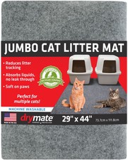 Jumbo Cat Litter Box Mat - 100 Phthalate and BPA Free; Machine Washable