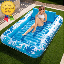 Inflatable Tanning Pool Lounger Float 85" X 57" Extra Large Pool Floats Adult