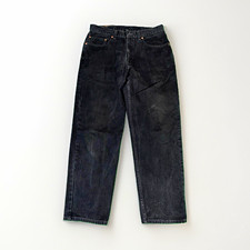 Vintage Levi's 550 Men’s Black Denim Straight Leg Jeans 34x30 Made in USA