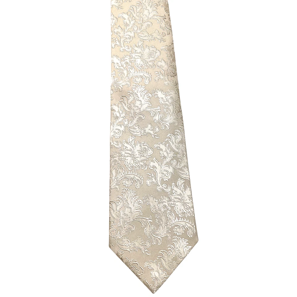 Галстук мужской LUIGI BORRELLI NAPOLI 100% шелк XL ИТАЛИЯ роскошный цветочный слоновая кость б/у в отличном состоянии - Изображение 2 из 3