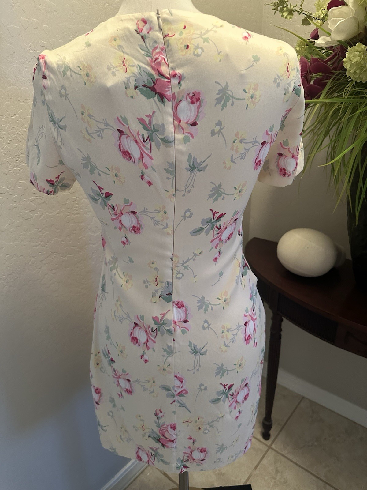 NWT Zara Silky Floral Dress With Super Cute Side Cut Outs -Small thumbnail 7
