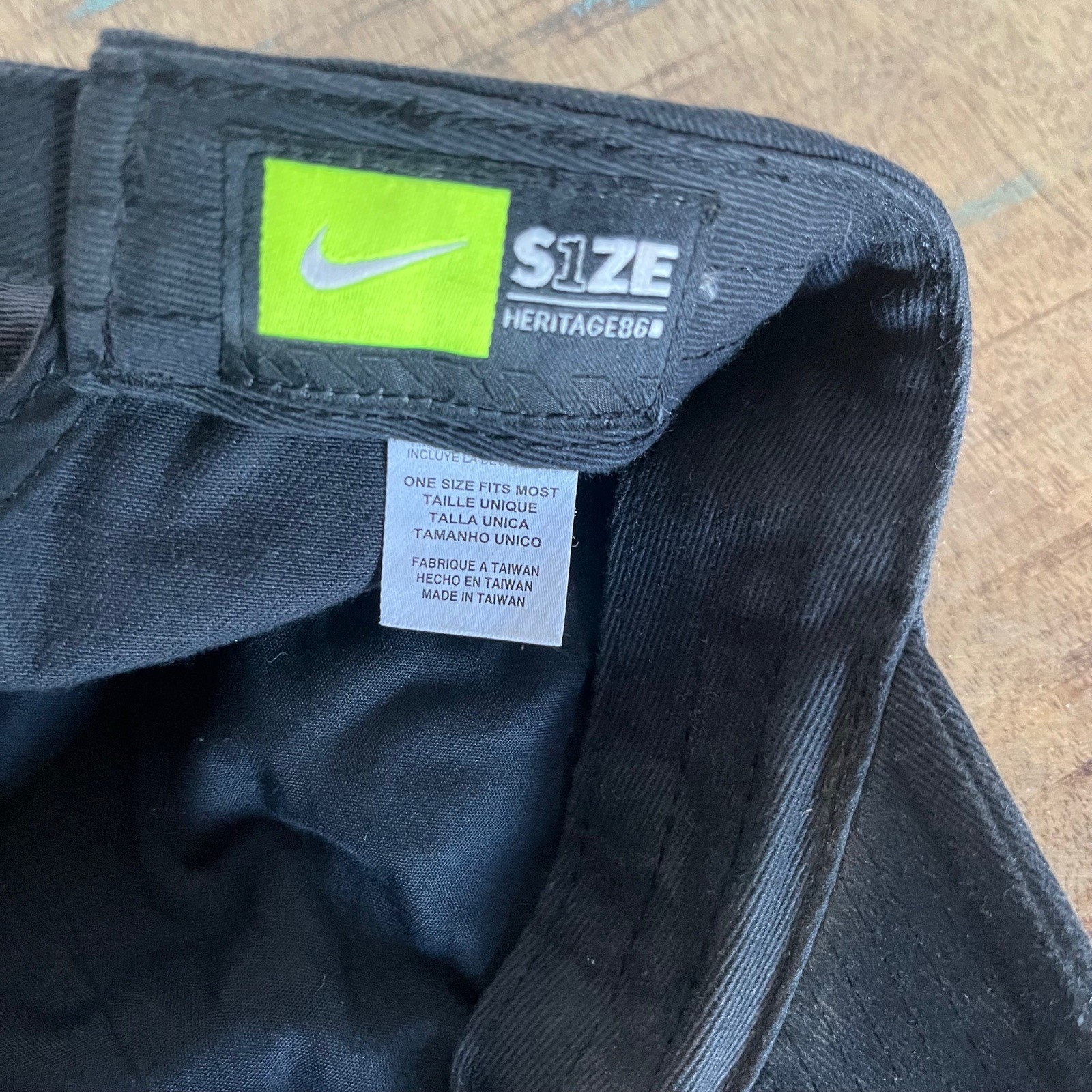 Vintage Nike Solid Black Hat Adjustable Adult Siz… - image 8