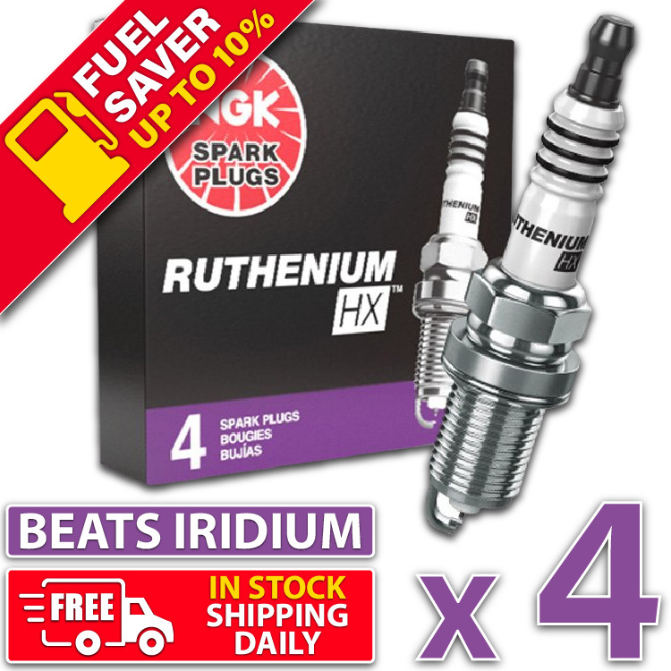 4 x NGK Ruthenium HX TR5AHX 94567 Upgrade for OEM Spark Plugs Beats Iridium