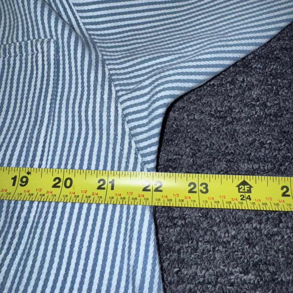 Vintage Stan Ray Button Denim Coat Jacket Mens  2XL Pinstripe Blue Workwear - Image 3 of 4