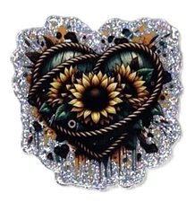 5 Pc - Sunflower Rope  - Acrylic Flatback Charms - For Badge Reels - DIY Crafts