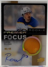 2023-24 Upper Deck Premier Lukas Rousek Focus RPA Gold Auto Patch /49 RC PFR-LR