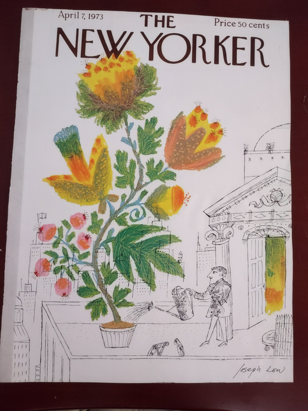 April 7, 1973 NEW YORKER MAGAZINE COVER ONLY - Joseph Low  Artist