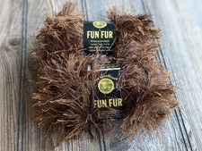 2 - Lion Brand Fun Fur Eyelash Yarn Chocolate 126  1.9 ozs-64 yards each NEW