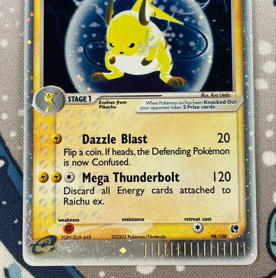 Raichu ex 98/100 Ultra Rare Holo EX Sandstorm Pokemon Card Vintage 2003 LP - Image 4 of 4