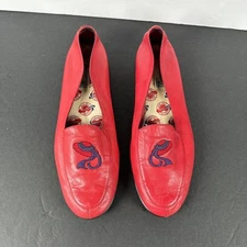 VTG Grashoppers by KEDS RED HAT SOCIETY shoes Red leather size 7.5 M PREOWNED