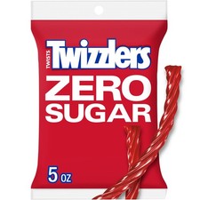 Twizzlers Zero Sugar Twists Fresa Masticable Caramelo Bolsa de 5 Onzas Snack Sin Azúcar