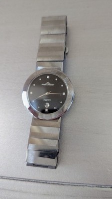 Swiss Tungsten Sapphire Men's Wristwatch Black Dial Tungsten Bracelet Diamond