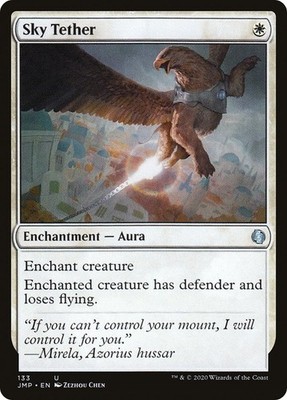 Sky Tether 133 JMP MTG Aura Enchantment White Defender Flying Chen 2020 Uncommon