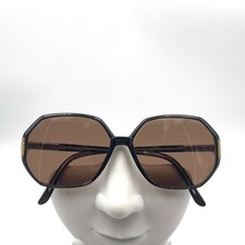 Vintage Seiko 498 Black Gold Oval Sunglasses France FRAMES ONLY