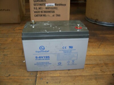 Exponential Valve Regulated Rechargeable Battery 6V 200AH/20HR S-6V195 New