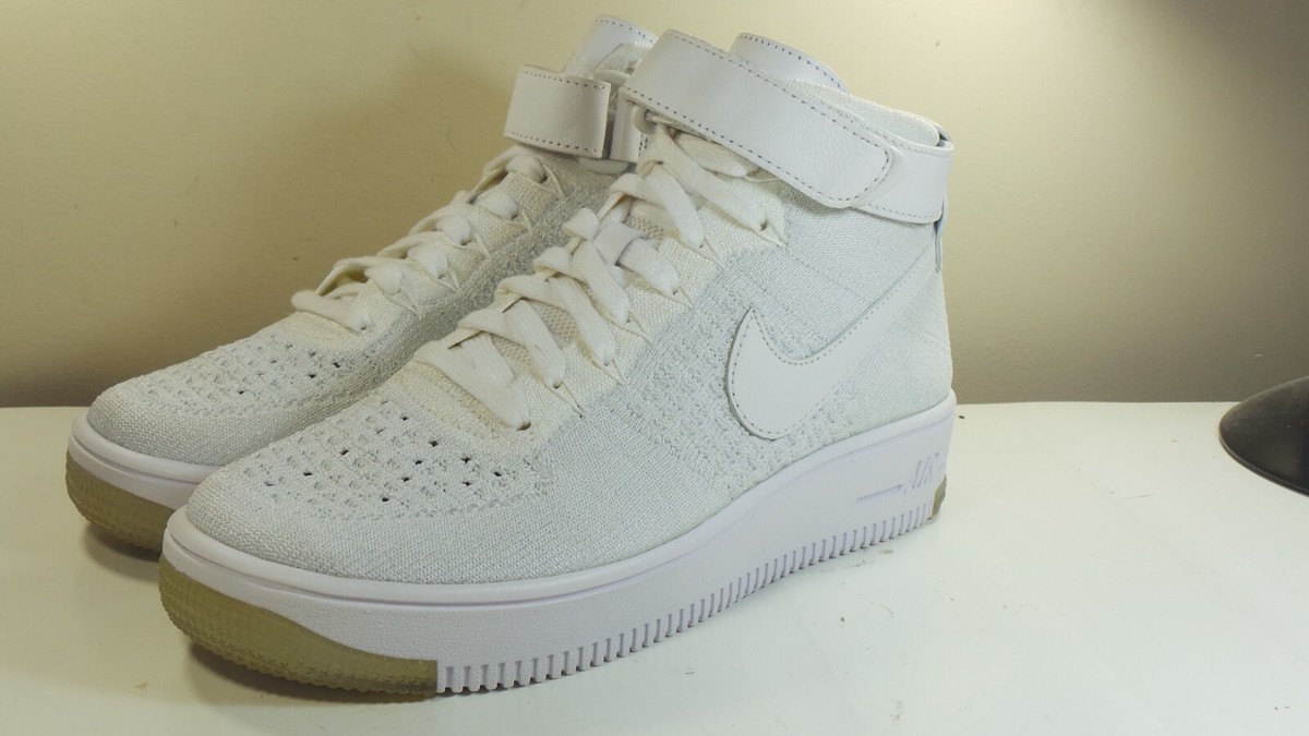 2016 NIKE AIR FORCE 1 ULTRA FLYKNIT MID 818018 100 TRIPLE WHITE