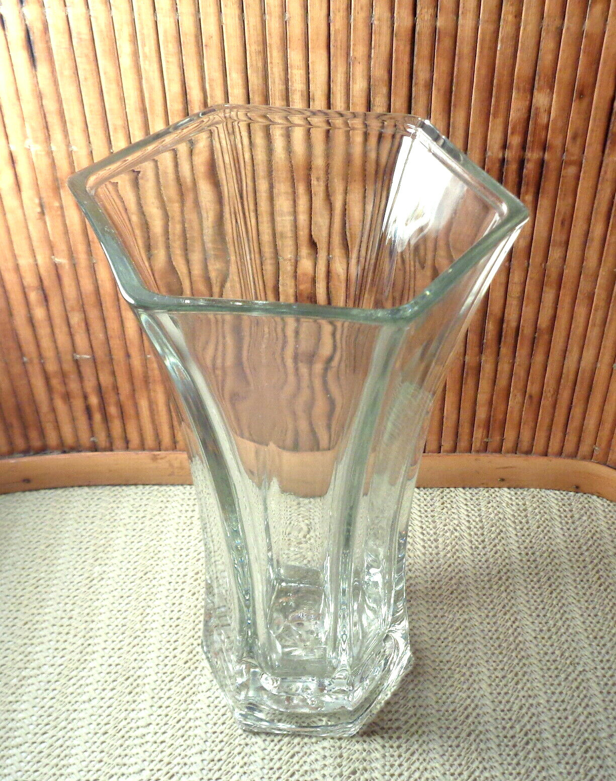 Vintage Hoosier Glass Hexagonal Vase / 4040 / Clear / 9" Tall eBay