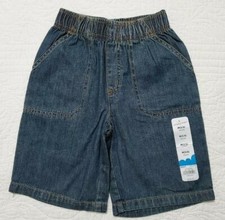 NEW Jumping Beans Kohls Boys Elastic Waist Shorts 5/6 Denim Blue Jean Dark Tint