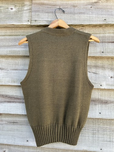 Vintage WWII Wool Knit Army Military Vest 40 - Picture 3 of 6