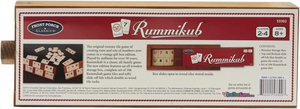 Travel-Friendly Rummikub Vintage Game: 106 Tiles & Wooden Organizer Box - Image 4 of 4