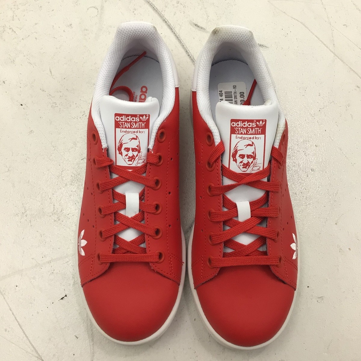 Adidas Stan Smith J Casual Shoes Lust Red/White Size 5 | eBay