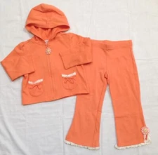 Gymboree FRESHLY PICKED creamsicle orange full zip hoodie jacket pants set lot 4