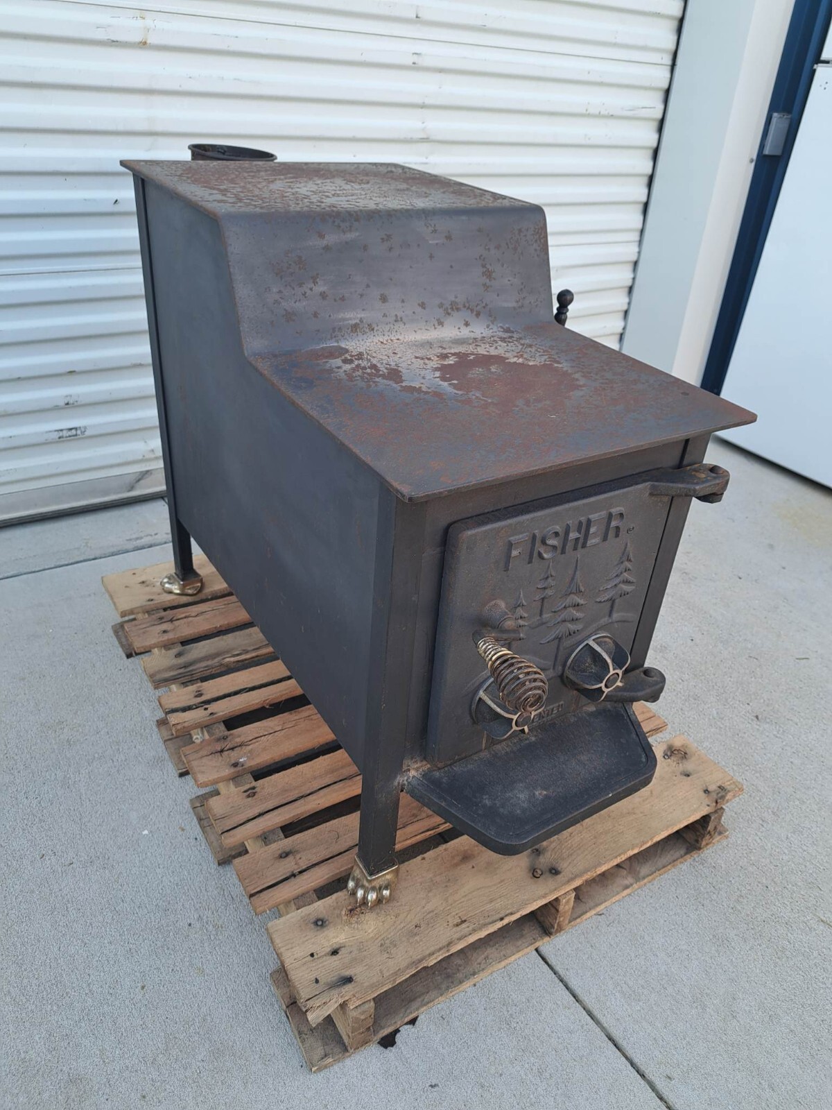 Fisher Momma Bear Wood Burning Stove 32x39x20" WITH Original Paws eBay